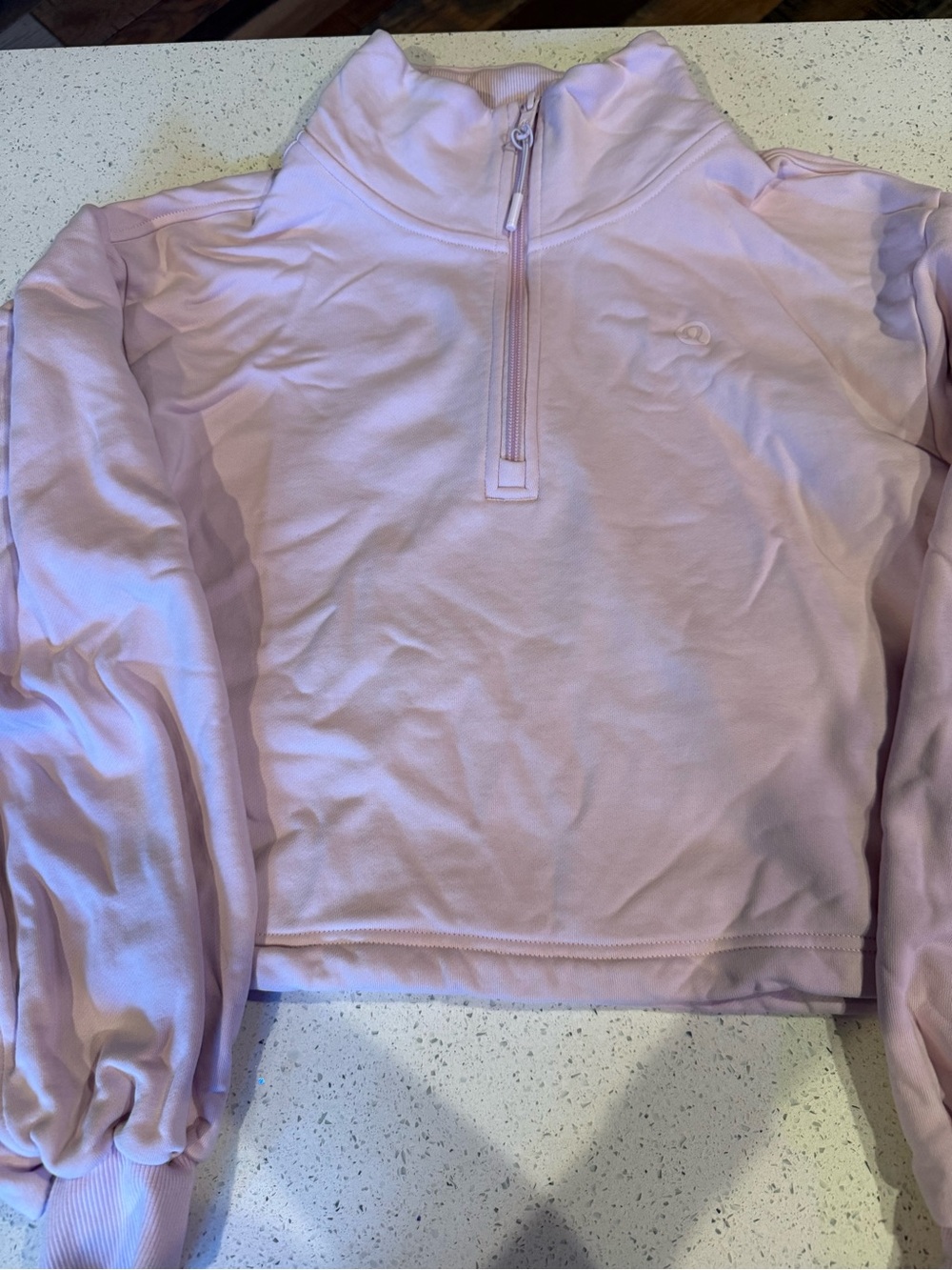 lululemon athletica Light Pink Quarter-Zip Cowl Pullover